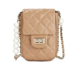 NWOT Tiffany & Fred Tan Quilted Leather Crossbody